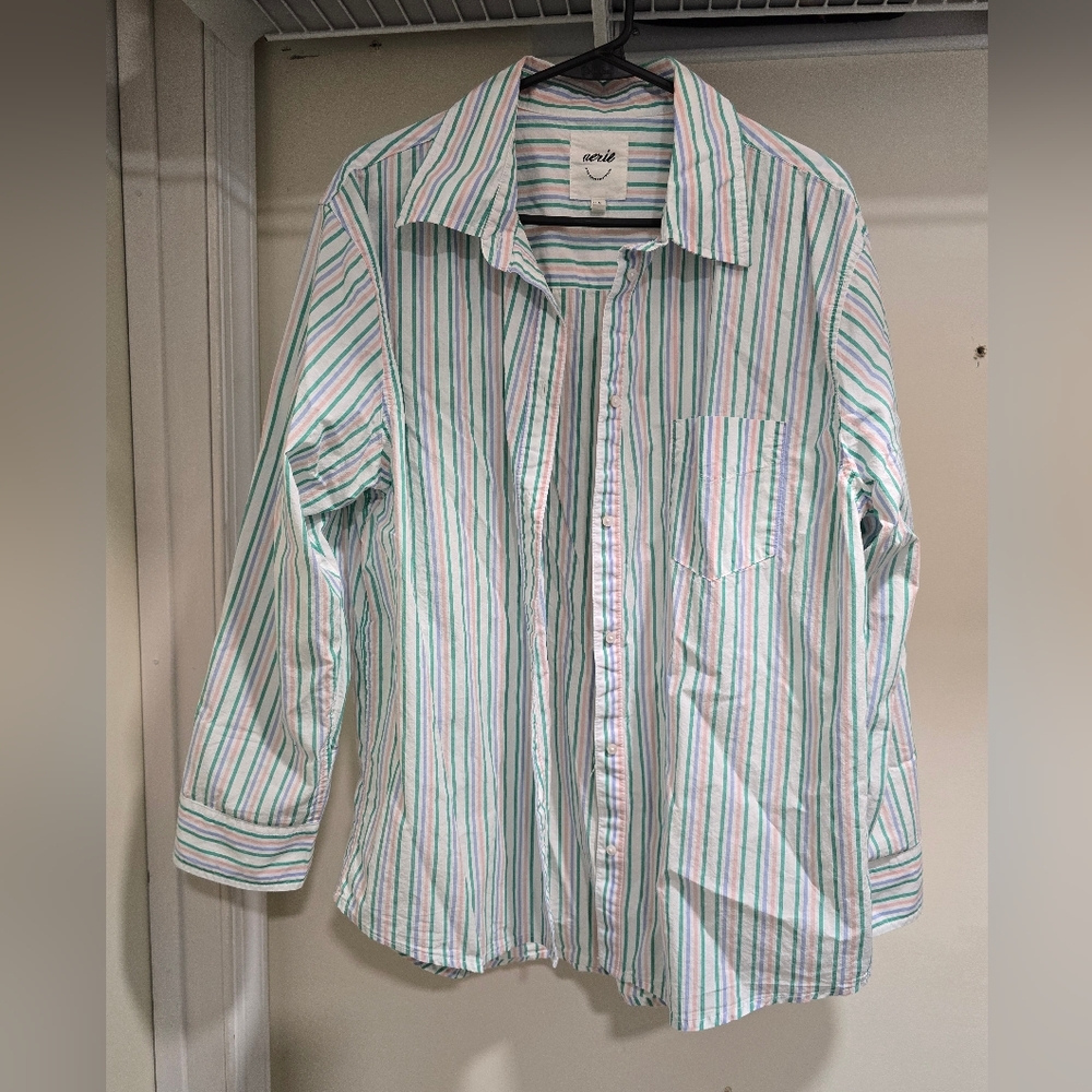 Aerie Striped Oversized Button Down